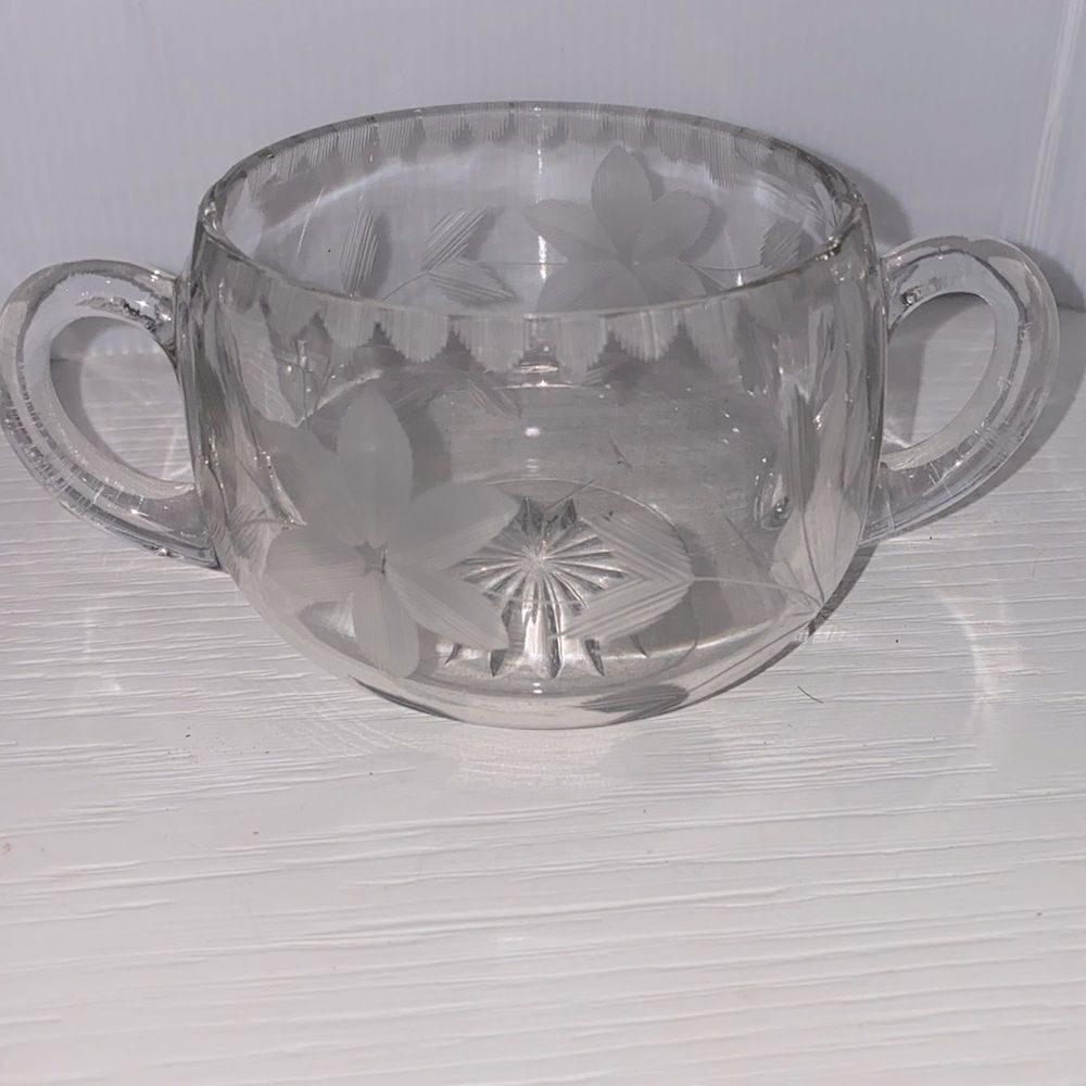 Vintage Heisey Glass Co. Sugar Etched Daisy Patter Art Deco